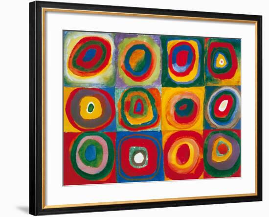 Colour Study - Squares And Concentric Circles-Wassily Kandinsky-Framed Art Print