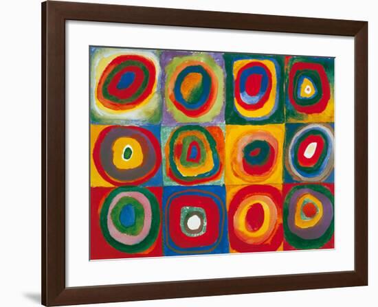 Colour Study - Squares And Concentric Circles-Wassily Kandinsky-Framed Art Print