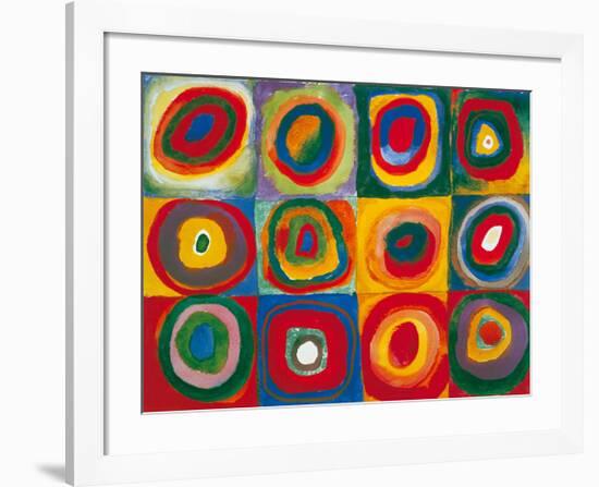 Colour Study - Squares And Concentric Circles-Wassily Kandinsky-Framed Art Print