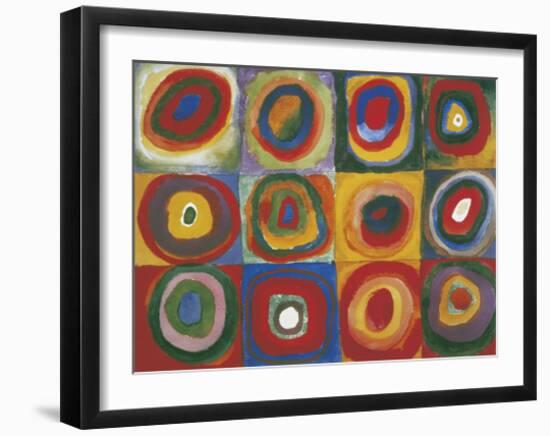 Colour Study - Squares And Concentric Circles-Wassily Kandinsky-Framed Giclee Print
