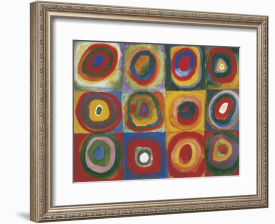 Colour Study - Squares And Concentric Circles-Wassily Kandinsky-Framed Giclee Print