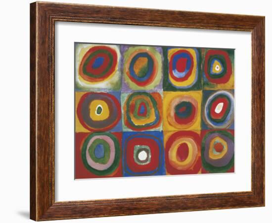 Colour Study - Squares And Concentric Circles-Wassily Kandinsky-Framed Giclee Print