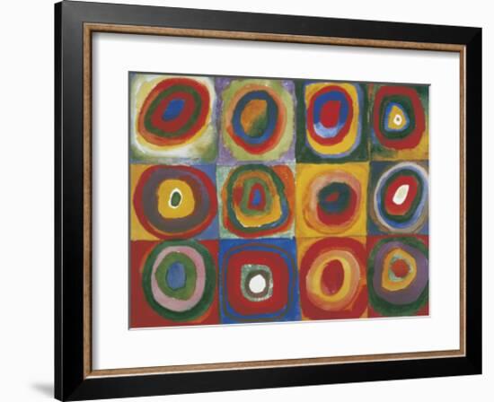 Colour Study - Squares And Concentric Circles-Wassily Kandinsky-Framed Giclee Print