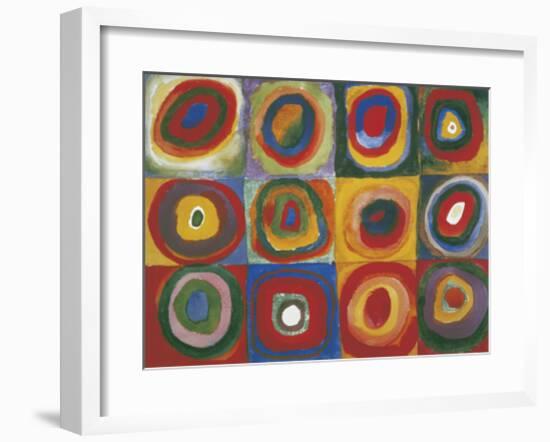 Colour Study - Squares And Concentric Circles-Wassily Kandinsky-Framed Giclee Print