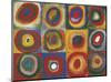 Colour Study - Squares And Concentric Circles-Wassily Kandinsky-Mounted Giclee Print