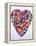 Coloured Chocolate Beans Forming Heart-null-Framed Premier Image Canvas