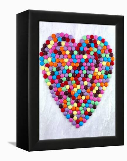 Coloured Chocolate Beans Forming Heart-null-Framed Premier Image Canvas