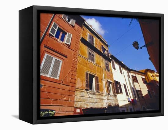 Coloured Facades, Trastevere District, Rome, Italy, Europe-Ken Gillham-Framed Premier Image Canvas