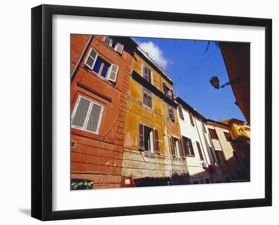 Coloured Facades, Trastevere District, Rome, Italy, Europe-Ken Gillham-Framed Photographic Print