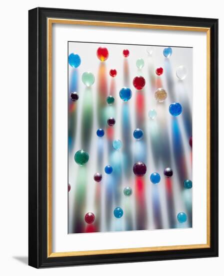 Coloured Marbles Creating Interesting Coloured Long Shadows-Frankie Angel-Framed Photographic Print