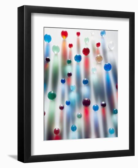 Coloured Marbles Creating Interesting Coloured Long Shadows-Frankie Angel-Framed Photographic Print