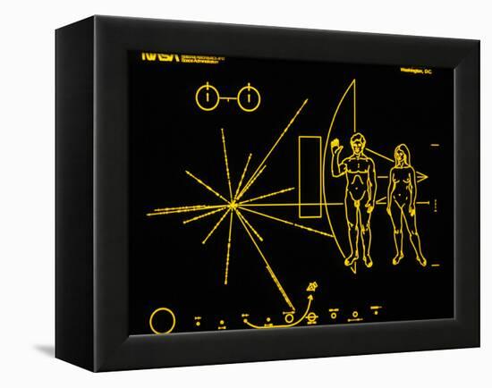 Coloured Pictorial Plaque on Pioneer 10 And 11-null-Framed Premier Image Canvas