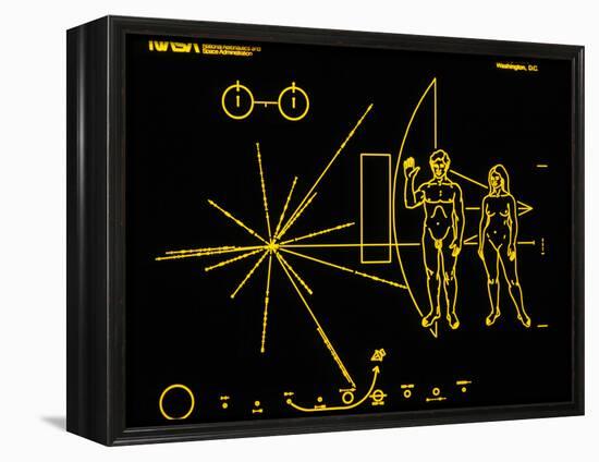 Coloured Pictorial Plaque on Pioneer 10 And 11-null-Framed Premier Image Canvas