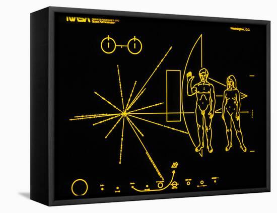 Coloured Pictorial Plaque on Pioneer 10 And 11-null-Framed Premier Image Canvas