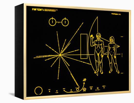 Coloured Pictorial Plaque on Pioneer 10 And 11-null-Framed Premier Image Canvas