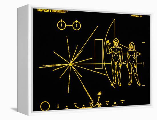 Coloured Pictorial Plaque on Pioneer 10 And 11-null-Framed Premier Image Canvas