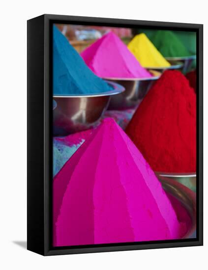 Coloured Powders for Sale, Devaraja Market, Mysore, Karnataka, India, Asia-Tuul-Framed Premier Image Canvas