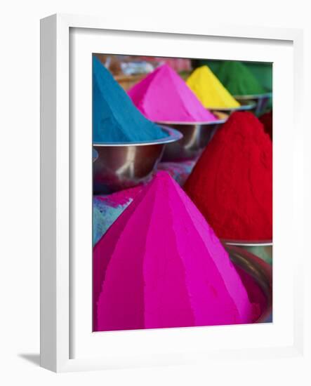 Coloured Powders for Sale, Devaraja Market, Mysore, Karnataka, India, Asia-Tuul-Framed Photographic Print