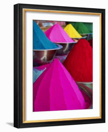 Coloured Powders for Sale, Devaraja Market, Mysore, Karnataka, India, Asia-Tuul-Framed Photographic Print