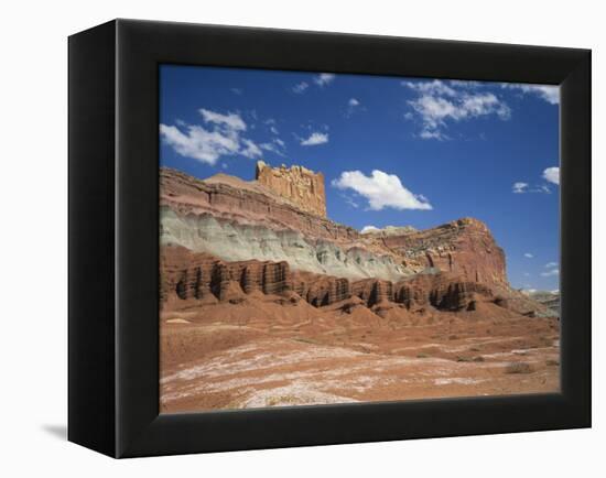 Coloured Rock Formations and Cliffs in the Capital Reef National Park in Utah, USA-Rainford Roy-Framed Premier Image Canvas