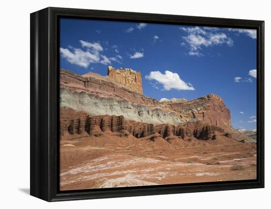 Coloured Rock Formations and Cliffs in the Capital Reef National Park in Utah, USA-Rainford Roy-Framed Premier Image Canvas