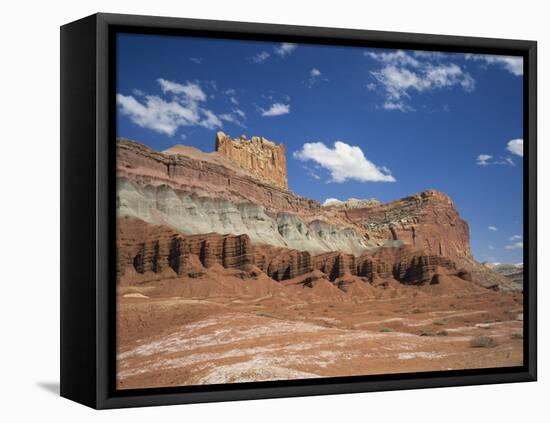 Coloured Rock Formations and Cliffs in the Capital Reef National Park in Utah, USA-Rainford Roy-Framed Premier Image Canvas
