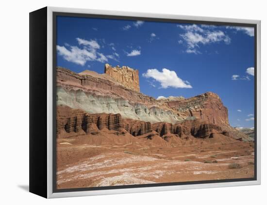 Coloured Rock Formations and Cliffs in the Capital Reef National Park in Utah, USA-Rainford Roy-Framed Premier Image Canvas