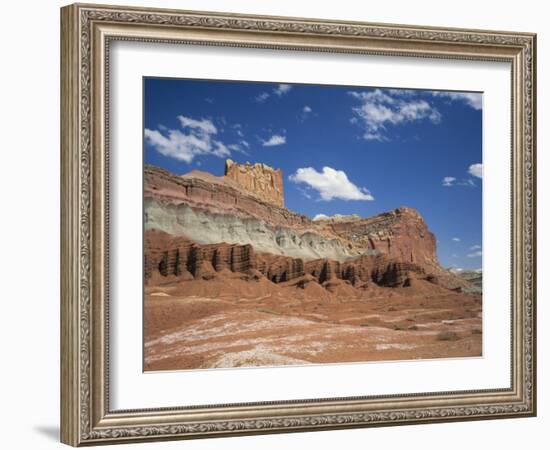 Coloured Rock Formations and Cliffs in the Capital Reef National Park in Utah, USA-Rainford Roy-Framed Photographic Print