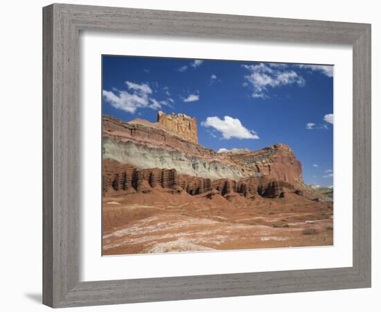 Coloured Rock Formations and Cliffs in the Capital Reef National Park in Utah, USA-Rainford Roy-Framed Photographic Print