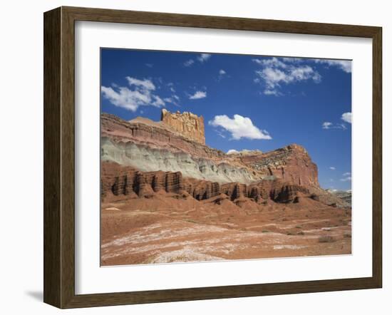 Coloured Rock Formations and Cliffs in the Capital Reef National Park in Utah, USA-Rainford Roy-Framed Photographic Print