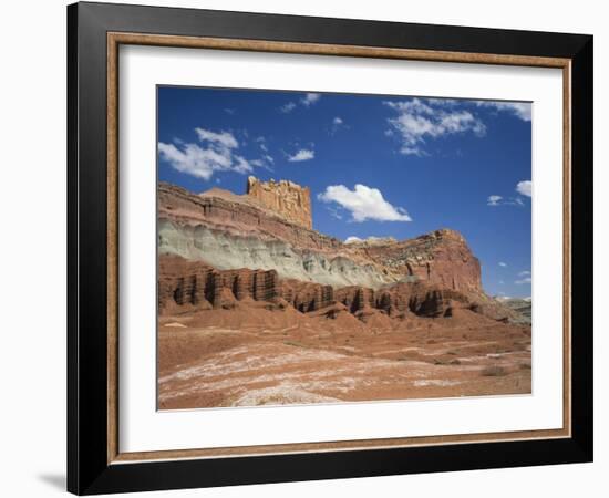 Coloured Rock Formations and Cliffs in the Capital Reef National Park in Utah, USA-Rainford Roy-Framed Photographic Print