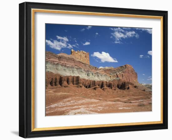 Coloured Rock Formations and Cliffs in the Capital Reef National Park in Utah, USA-Rainford Roy-Framed Photographic Print