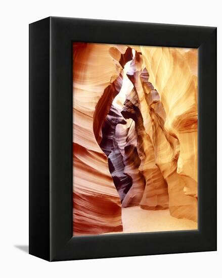 Coloured Rock in Waves Formation in Upper Antelope Canyon, Slot Canyon, Page, Arizona, USA-Roy Rainford-Framed Premier Image Canvas