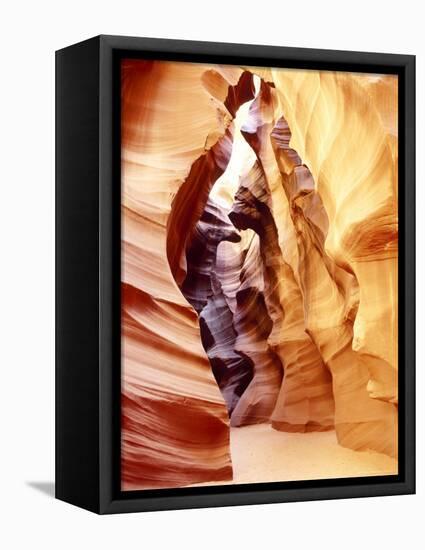 Coloured Rock in Waves Formation in Upper Antelope Canyon, Slot Canyon, Page, Arizona, USA-Roy Rainford-Framed Premier Image Canvas