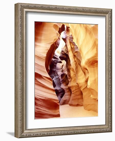 Coloured Rock in Waves Formation in Upper Antelope Canyon, Slot Canyon, Page, Arizona, USA-Roy Rainford-Framed Photographic Print