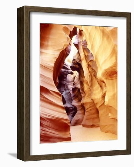 Coloured Rock in Waves Formation in Upper Antelope Canyon, Slot Canyon, Page, Arizona, USA-Roy Rainford-Framed Photographic Print
