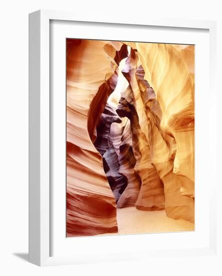 Coloured Rock in Waves Formation in Upper Antelope Canyon, Slot Canyon, Page, Arizona, USA-Roy Rainford-Framed Photographic Print