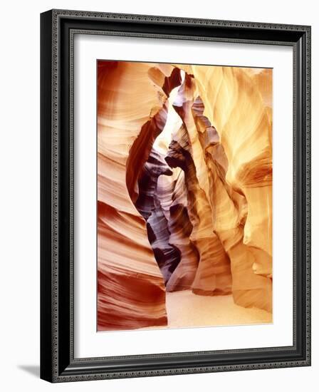 Coloured Rock in Waves Formation in Upper Antelope Canyon, Slot Canyon, Page, Arizona, USA-Roy Rainford-Framed Photographic Print