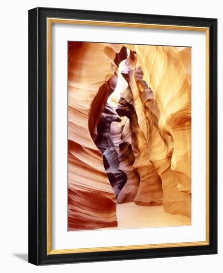 Coloured Rock in Waves Formation in Upper Antelope Canyon, Slot Canyon, Page, Arizona, USA-Roy Rainford-Framed Photographic Print