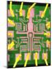 Coloured SEM of a 7401 TTL Integrated Circuit-Dr. Jeremy Burgess-Mounted Photographic Print