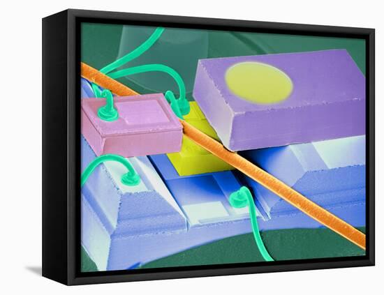 Coloured SEM of a Laser Unit for Fibre Optics-Volker Steger-Framed Premier Image Canvas