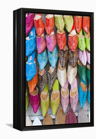 Colourful Babouche for Sale in Thesouks in the Old Medina-Matthew Williams-Ellis-Framed Premier Image Canvas