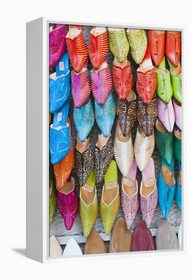 Colourful Babouche for Sale in Thesouks in the Old Medina-Matthew Williams-Ellis-Framed Premier Image Canvas