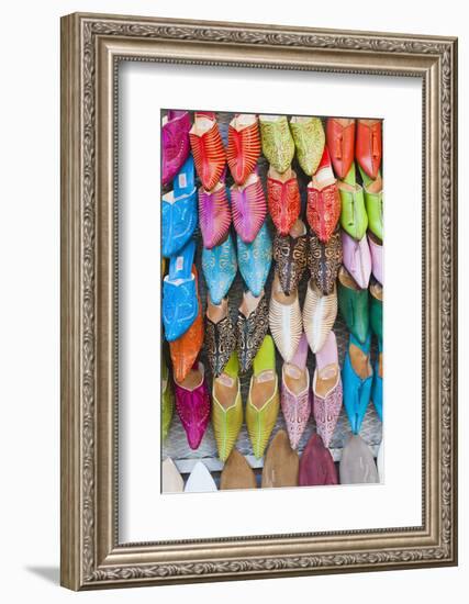 Colourful Babouche for Sale in Thesouks in the Old Medina-Matthew Williams-Ellis-Framed Photographic Print