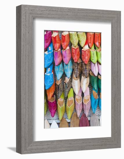 Colourful Babouche for Sale in Thesouks in the Old Medina-Matthew Williams-Ellis-Framed Photographic Print