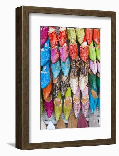 Colourful Babouche for Sale in Thesouks in the Old Medina-Matthew Williams-Ellis-Framed Photographic Print