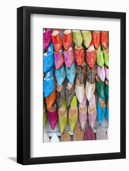 Colourful Babouche for Sale in Thesouks in the Old Medina-Matthew Williams-Ellis-Framed Photographic Print