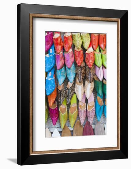 Colourful Babouche for Sale in Thesouks in the Old Medina-Matthew Williams-Ellis-Framed Photographic Print