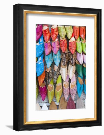 Colourful Babouche for Sale in Thesouks in the Old Medina-Matthew Williams-Ellis-Framed Photographic Print