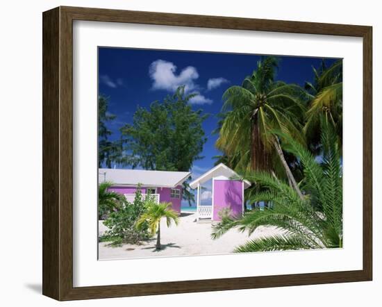 Colourful Beach Hut Beneath Palm Trees, Rum Point, Grand Cayman, Cayman Islands, West Indies-Ruth Tomlinson-Framed Photographic Print